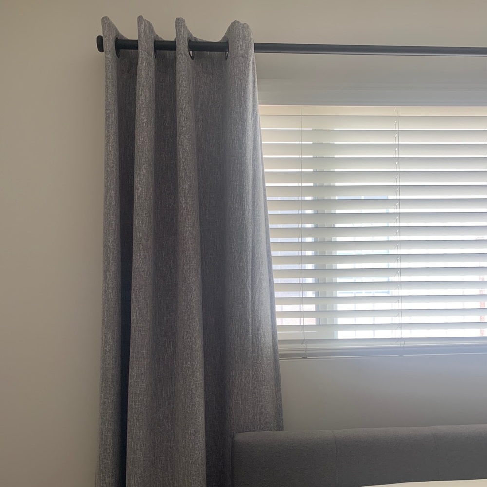 Two NEW Blackout curtains (84in) - grey